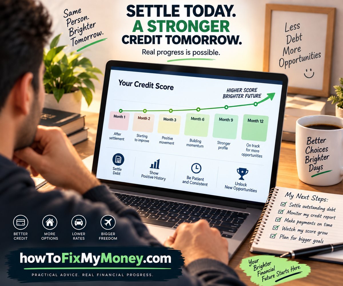 Credit score rising month by month after settling a debt